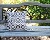 Chocolate Brown and White Fillagree Pillow Cover