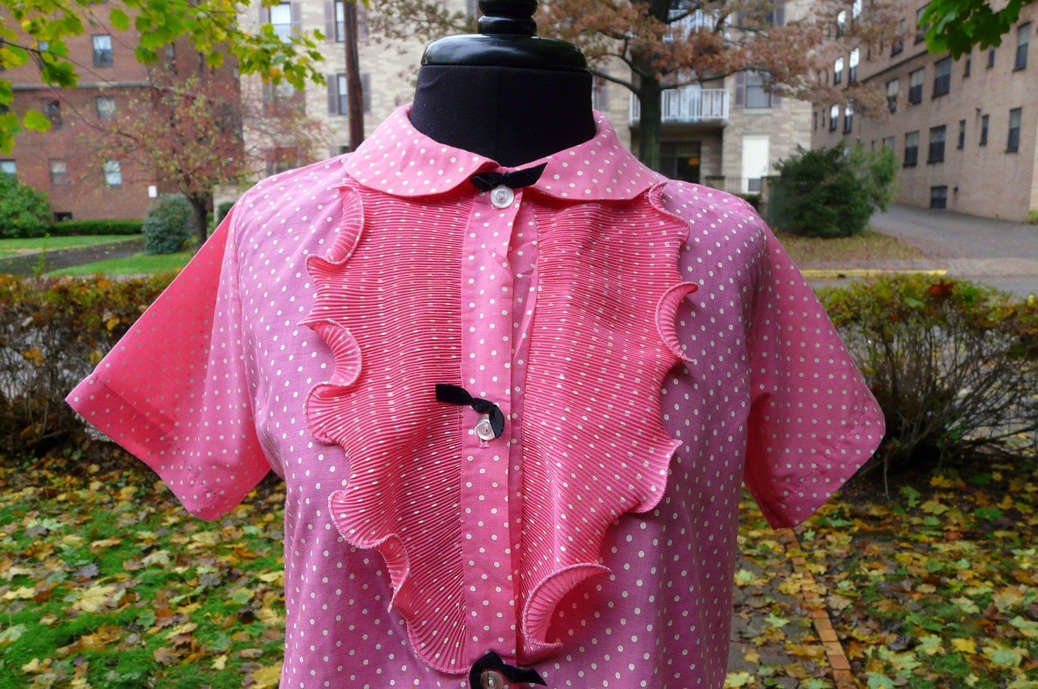 RARE Vintage 1950s polka dot babydoll and bloomers evening set