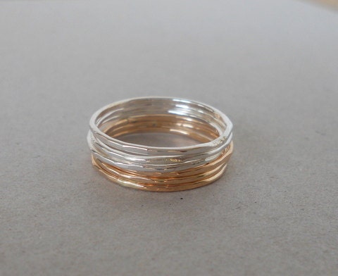 Stacking Rings - Gold and Silver