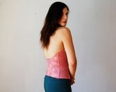 vintage TIEDYE bustier / 1980s pink bra top