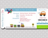 Transportation Birthday Invitation - Boarding Pass Invite - Planes, trains and automobiles, cars, digital file Il_170x135