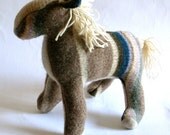 Beige Striped Wool Horse