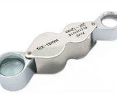 Dual Power Chrome Plated Jewelers Loupe 10X and 20X - EviesToolEmporium