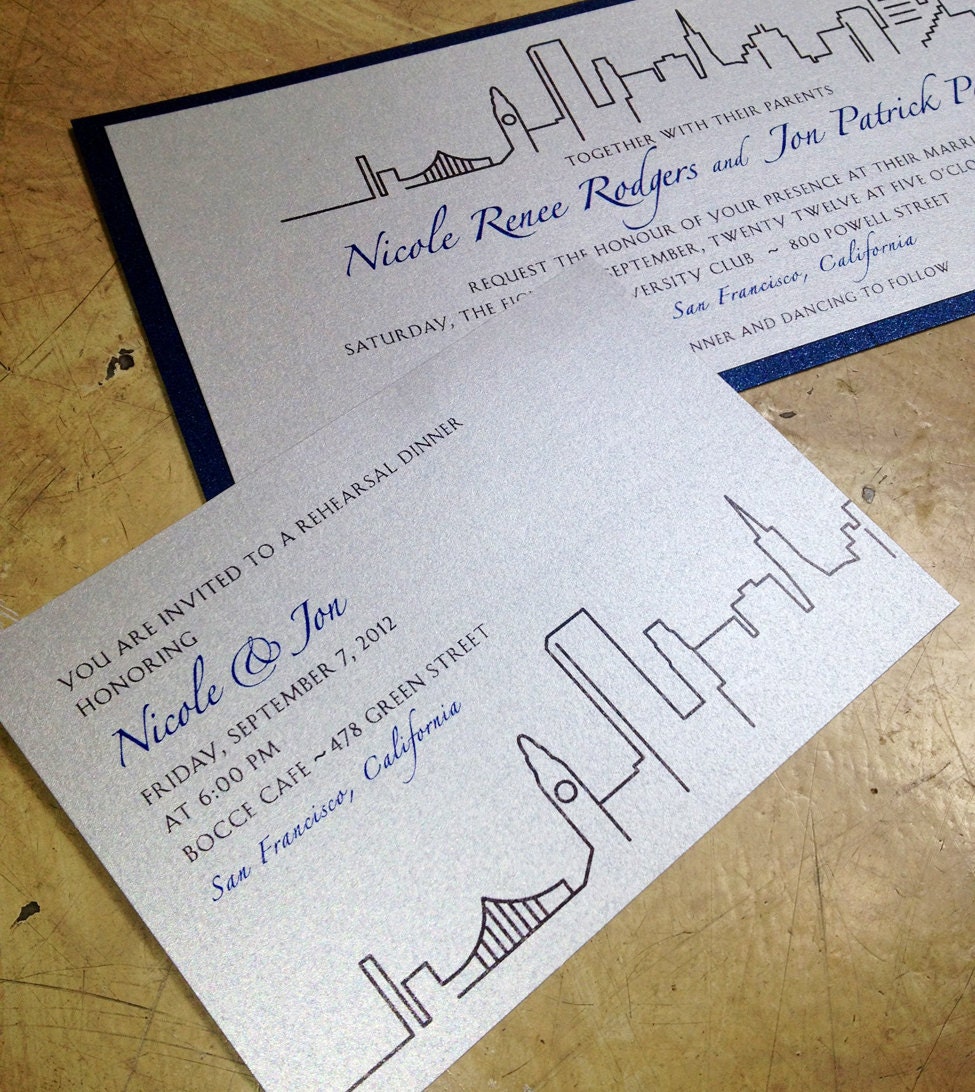 Rehearsal / Welcome Dinner Invitation card with envelope