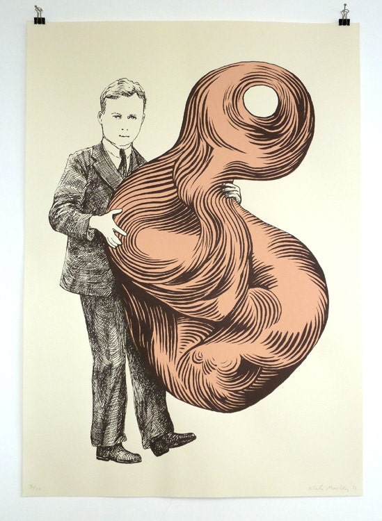 Silkscreen print 'Heave' limited edition original hand-pulled screenprint poster