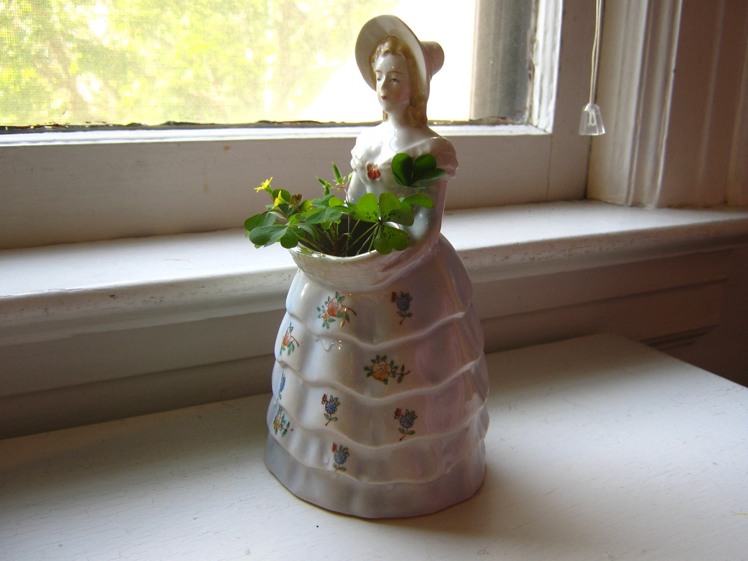 1950's Figural Woman Planter Flower Holder  Made in Japan