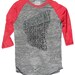 Brooklyn Baseball T-shirt, Unisex in Burnout Grey and Coral Red - XS, S, M, L, XL
