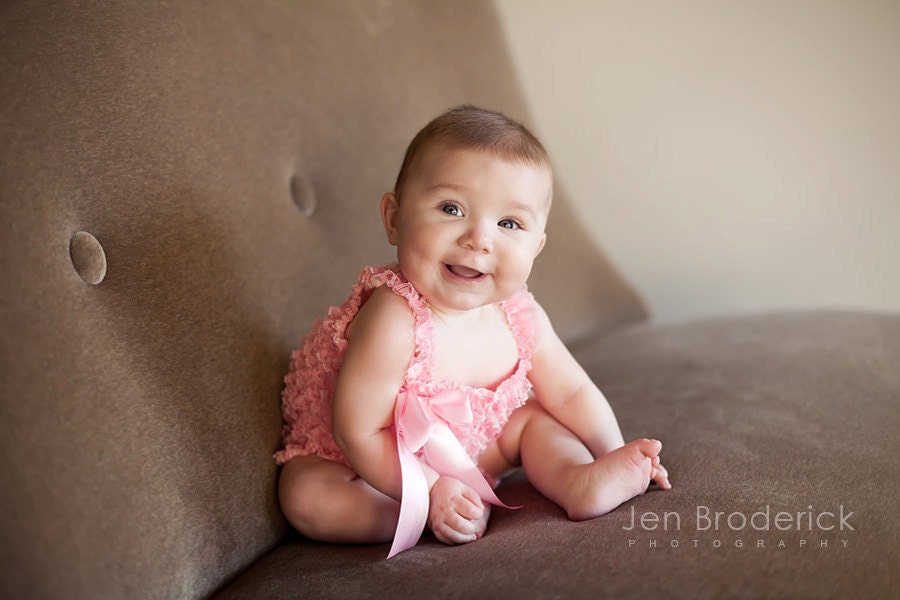 Petti Romper with Lace Ruffles - Light Pink - You Pick Size