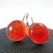 Orange Glass Earrings - Modern Sterling Silver Leverbacks - Midsummer Bonfire