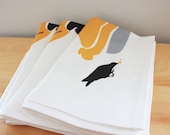 Blackbirds Baked in a Pie Tea Towel - Linen Cotton 18 x 24 inch - wickedmint