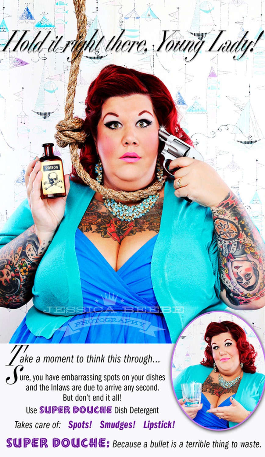 1960's Super Douche Humorous Housewife Ad Photo Art Print