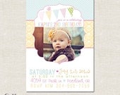 Little Bird Banner - Custom photo Birthday Invitation