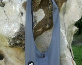 Spirited Away Totoro soot sprites Hip Shoulder Sling Bag cotton Thai Cotton 28 grey gray