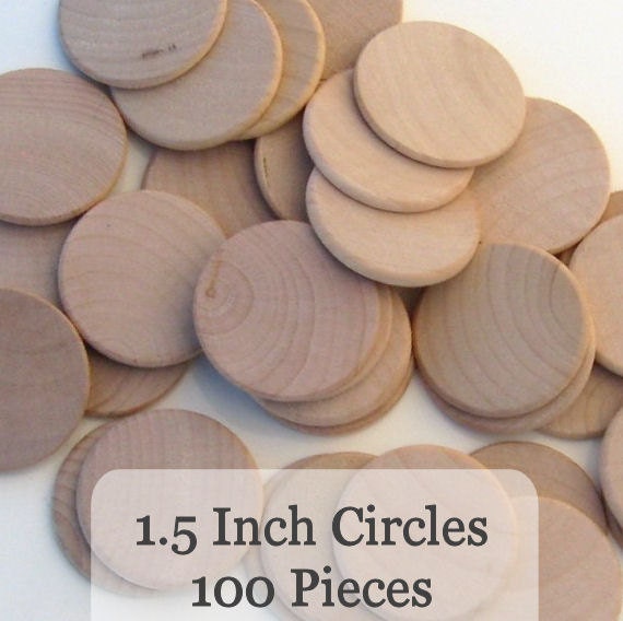 Unfinished Wooden Circles 1 1/2inch x 1/8inch, Pack of 100