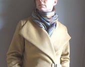 Womens winter coat, cashmere and wool coat, tailored fit, in Camel wool, size 6 ready to ship
