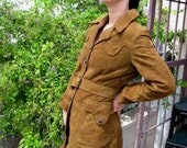 1970s Brown Suede Belted Jacket
