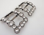 Antique Mid 1800's Stunning Pair of French Paste Shoe Buckles