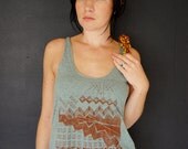 Astral Tepee Tank - womens tri-blend racer back jersey tank top - brown - by Bark decor