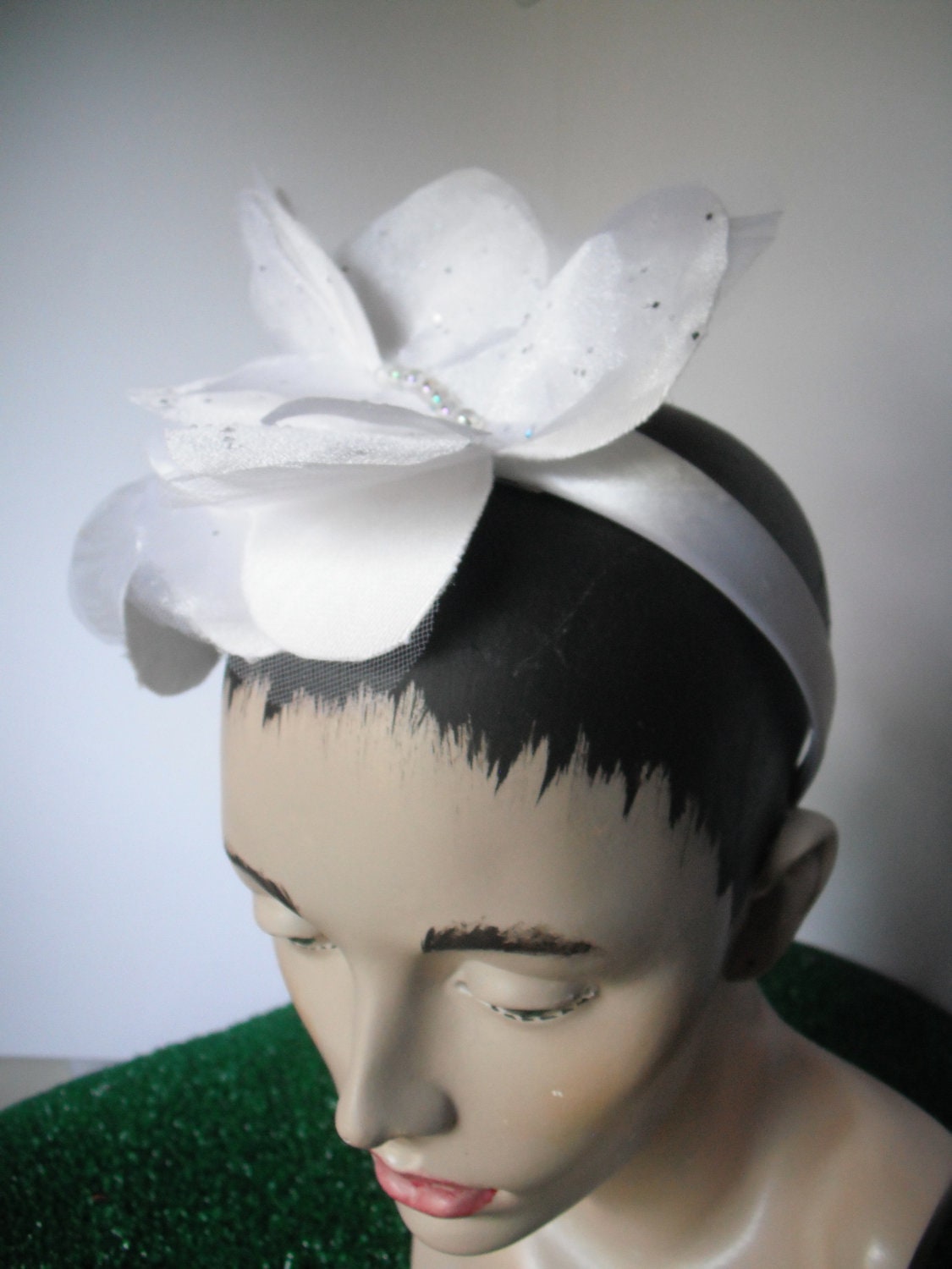 Bridal Headband White Butterflies