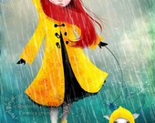ACEO / ATC Artists Trading Card Mini Art Print - 'Friday Afternoon' -  Small 2.5x3.5" Giclee Art Print by Jessica Grundy