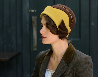 brown and gold cloche