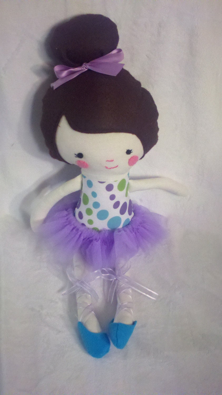 18 Inch Ballerina Rag Doll With Removable Shoes and Tutu
