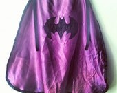 Vintage 60s Handmade Purple and Black Satin Childrens Little Boy BATMAN CAPE (SFEtsyHalloween)
