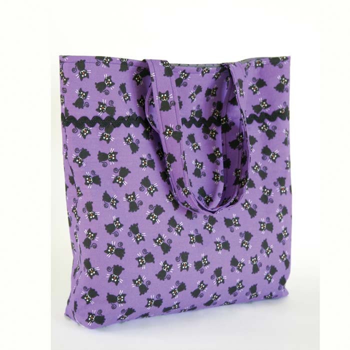 Purple Tote Childs Tote Bag Girls Tote Bag Kitties Cat Tote Bag