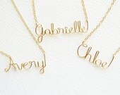 Custom Gold Childrens Name Necklace -15 inches Girls Kids Necklace.