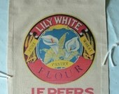 Novelty Flour Sack Bag, Lily White Pastry Flour, J.E. Peers, Udora, ONT.