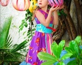 Girls Sleeveless Kimono Dress, Purple Koi, many childrens sizes, by SunLoveShirts