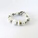Cream Conch Bracelet Conch Beads Rondelles White Glass Pearls Silver Beads Beaded Handmade