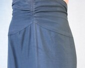 40s 50s Skirt Vintage 1950s 1940s High Waist Ruched Black Koret Medium