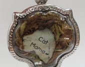 Cat Mama Terrarium Locket Necklace Mini Curio Display Natural World