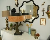 Hollywood Regency unique peach fiberglass like lampshades two tier two available