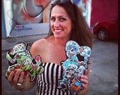 Day of the Dead screen printed plush Set  - Fort Lauderdale 2012 parade collectibles
