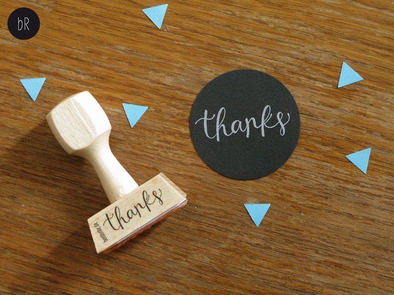 handlettered stamp "thanks" by bastisRIKE