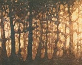 AWARD WINNER Forest No. 6 Woodblock Print - Limited Edition Moku Hanga Multi-Block Landscape Print