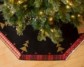 52 inch Christmas TREE SKIRT Rustic Plaid Made in USA