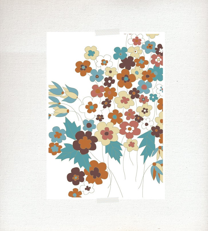 Daisies Blue Flower  (Spring flowers, Retro flower, Mother's Day, Remember me, Daisy )