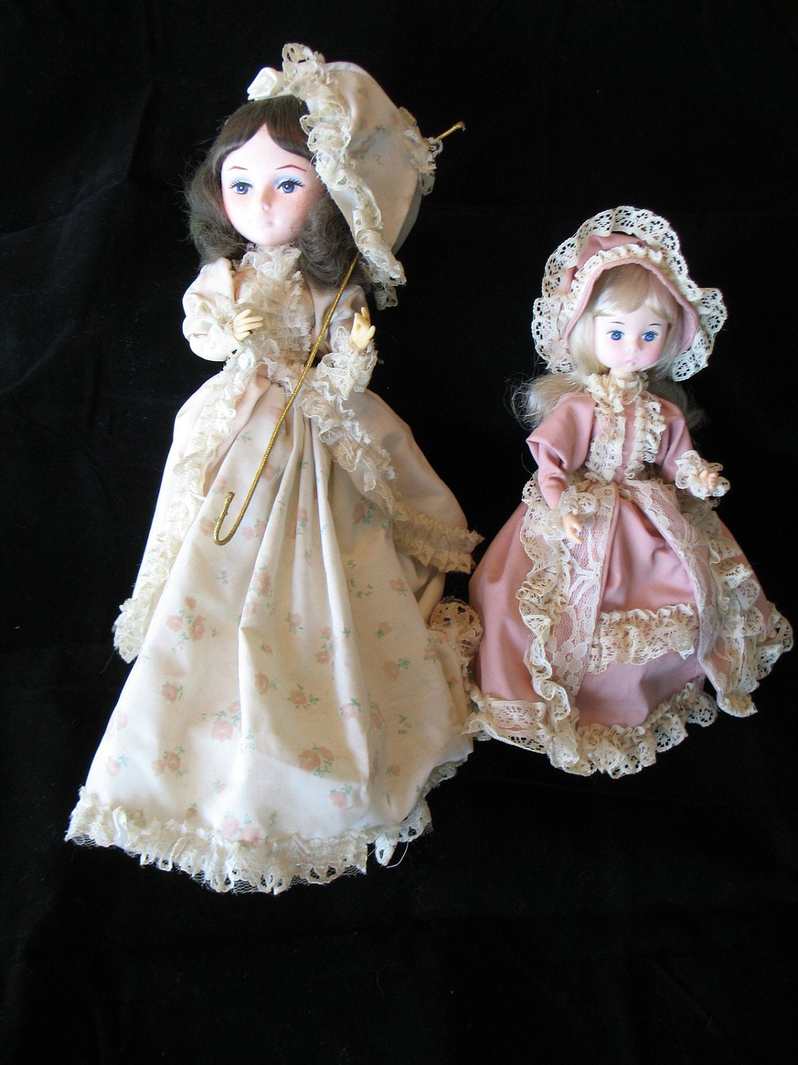 2 Vintage Bradley Big Eyed Dolls - one Music Box