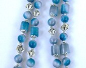 vintage Japan hues of blue two stranded necklace