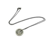 Button Necklace - Sterling Silver - Small - Cottage Chic - Sewing Inspired - Button Charm - Button Jewelry - Gwen Delicious Jewelry Designs