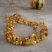 Three Strand Yellow Amber Necklace Raw Stone Statement Jewelry  Milky White Baltic Butterscotch Lemon Fresh Honey OOAK