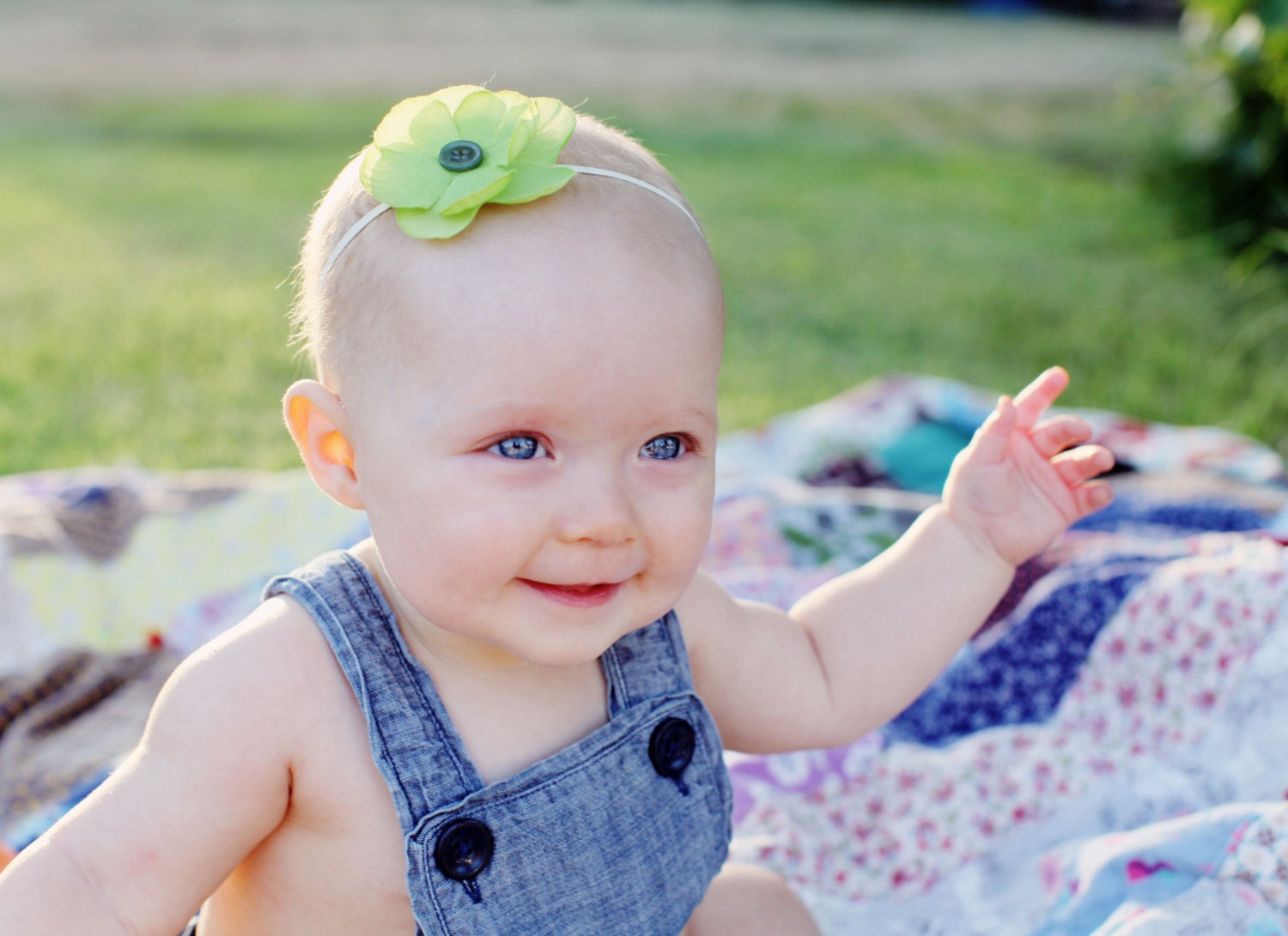 Baby Flower Headband...Green...Baby Headband...Newborn Headband...Toddler Headband...Green Headband...St Patricks Day