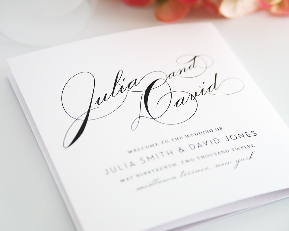 Wedding Program, Wedding Programs, Vintage Glam Design - Wedding Program Sample