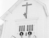 Winter decor snow holiday gathering church wreaths snowflake steps christmas cold chilly gifts under 15 Open the door fine art photograph
