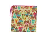 Sandwich Size Reusable Bag - Heart of Hearts on Pale Yellow