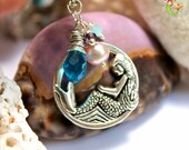 Mermaid Charm Necklace - Hawaiian jewelry for beach brides & island weddings, made in Hawaii