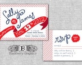 DIY printable, banner and stripes Wedding Invitation Suite, Sally design